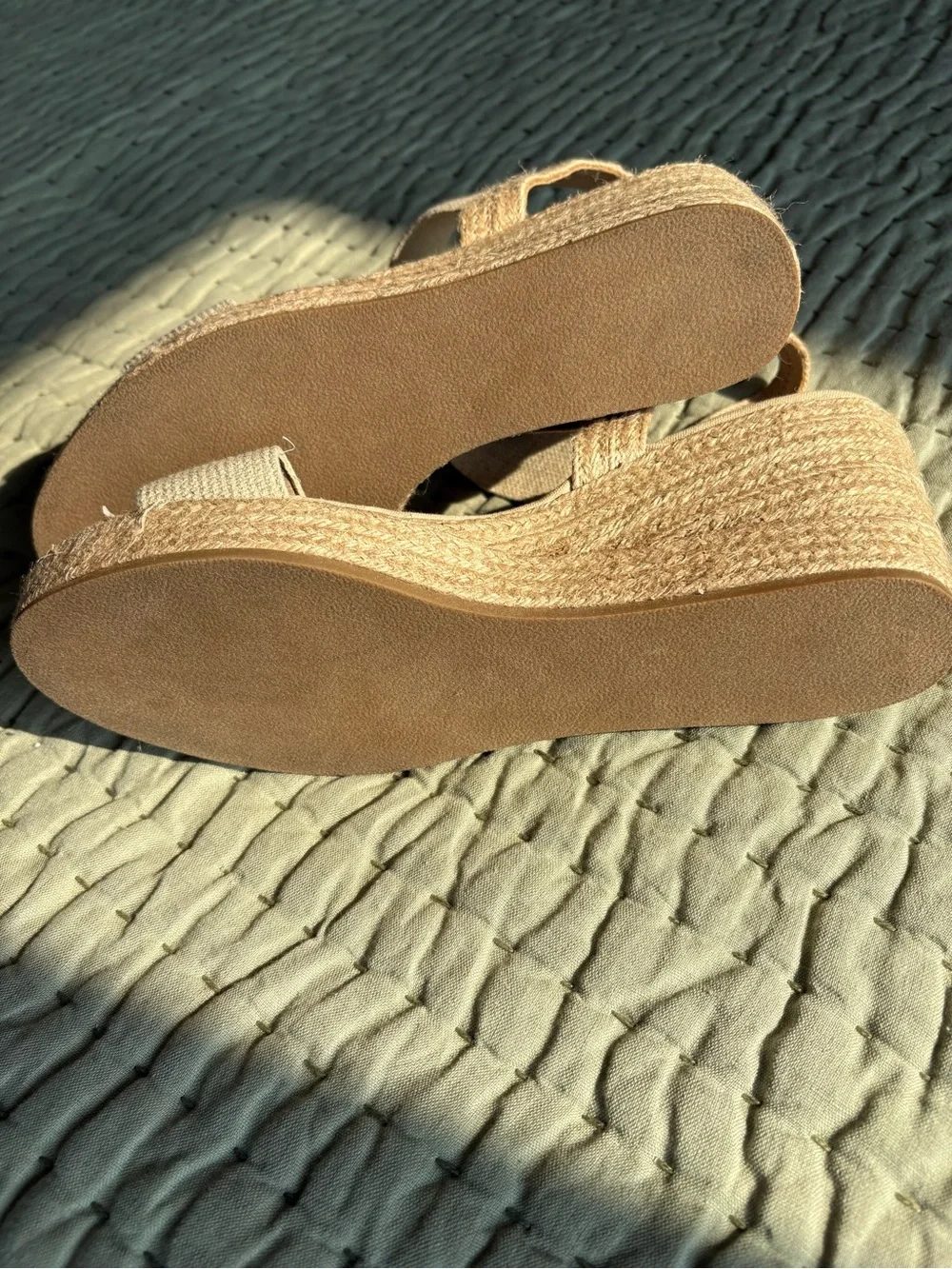 MIA Beige Espadrille Wedge Sandals - Women's Neutral Wedge size 10. NWOTs